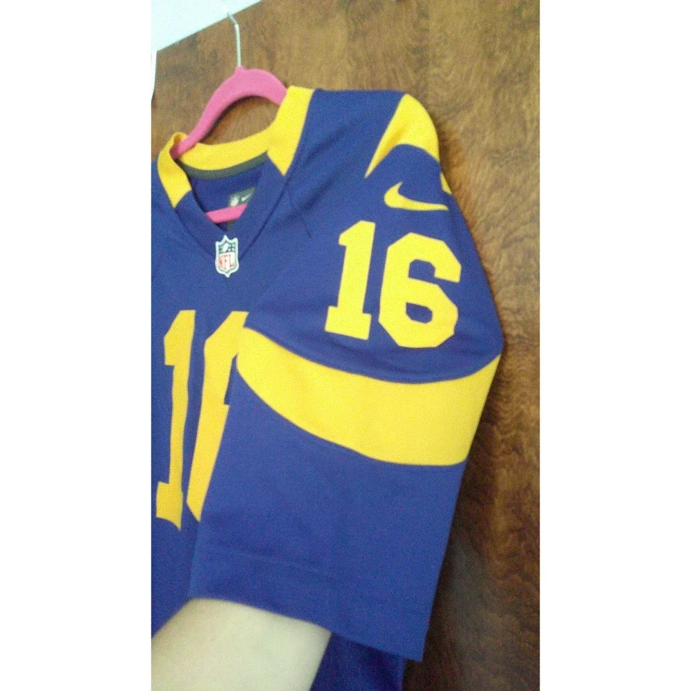 Nike Football Jersey Mens Medium Blue Excellent Jared Goff LA Rams #16 On Field